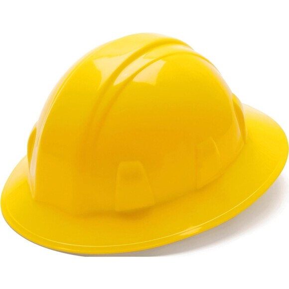 PYRAMEX SAFETY FULL BRIM HARD HAT YELLOW W/ 4 POINT RATCHET SUSPENSION HP24130 - Picture 3 of 4